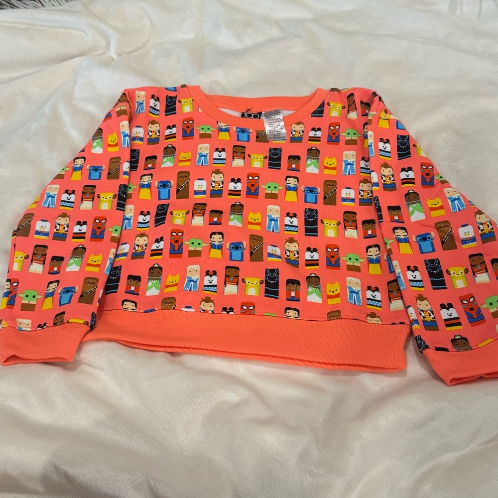 NWT Disney 100 Children’s Orange Character Print Sweatshirt size 5/6